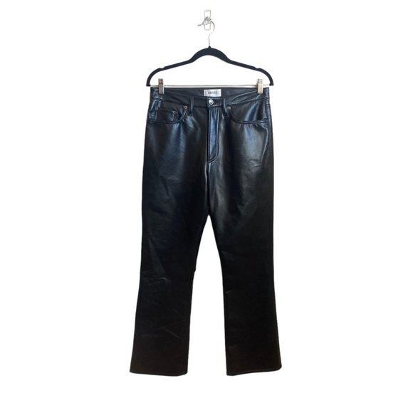 NWT AGOLDE Recycled Leather Mid Rise Relaxed Boot Pants - Picture 11 of 16